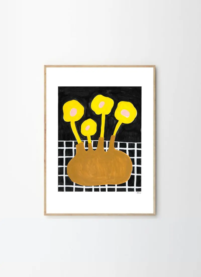 Flowers In Brown Vase